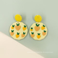 Shangjie OEM joyas Ins Fashion earings for women 2021 Summer Fruit Geometric Earrings Jewelry Cute Cactus Resin Clay Earrings